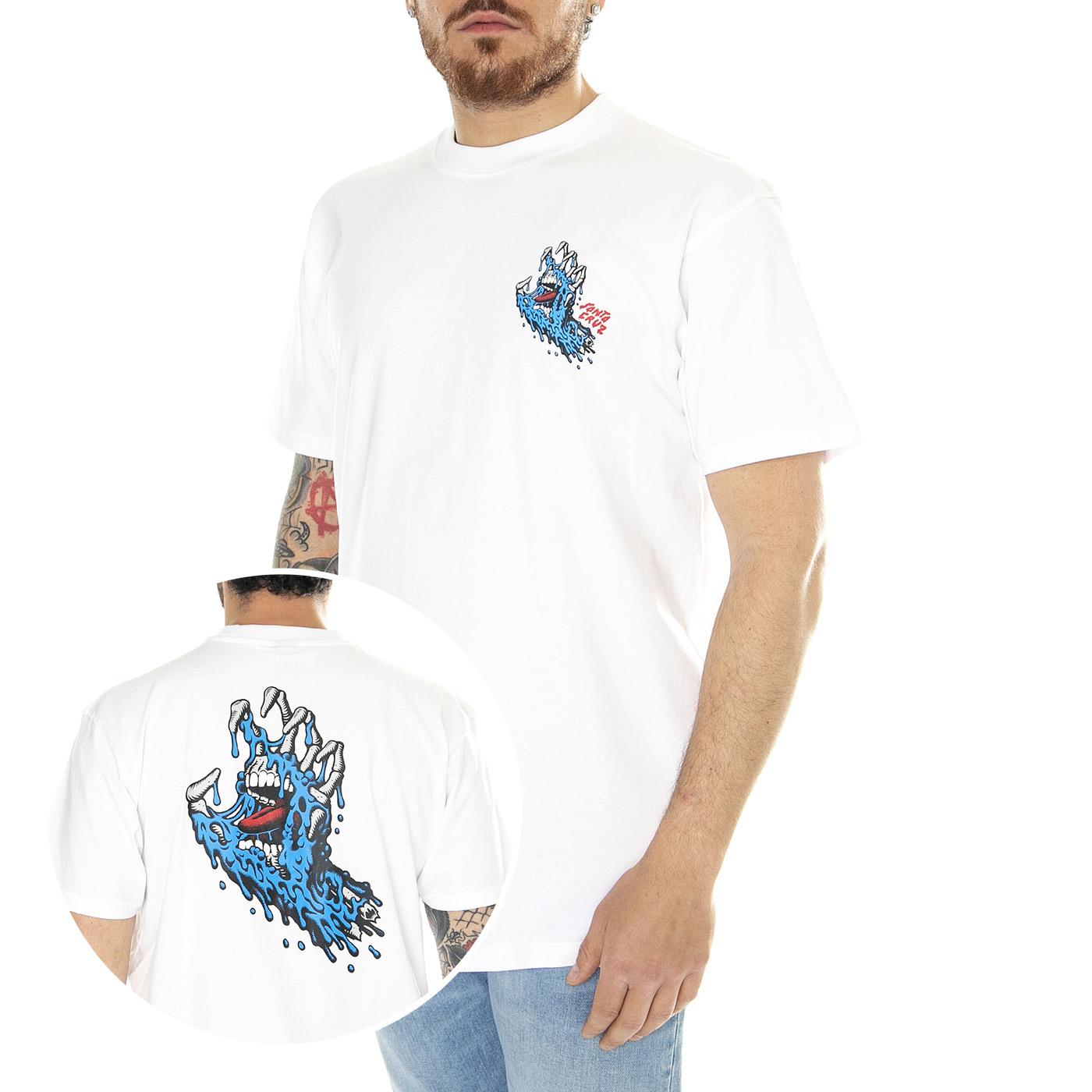 Melting Hand White - Maglietta Girocollo Uomo Bianca SCA-TEE-10803  SANTA CRUZ 