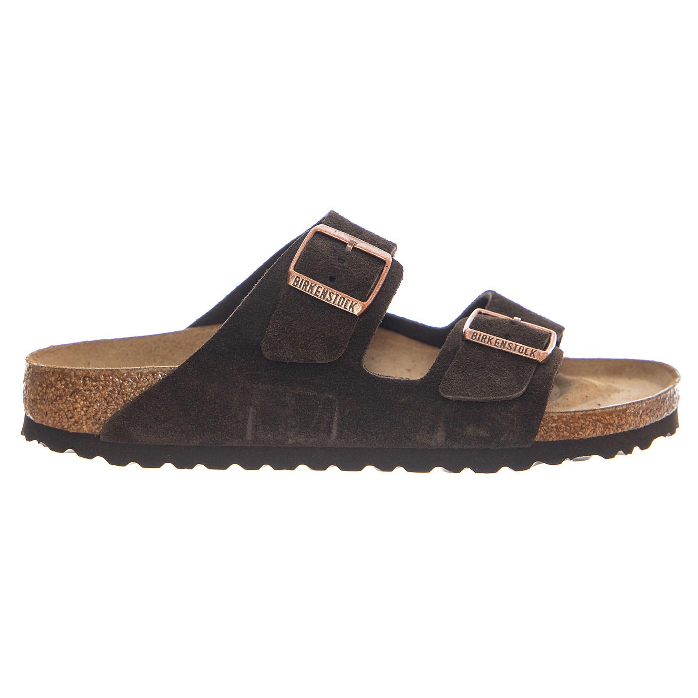 Arizona Suede Leather Narrow Fit Mocha - Sandali Uomo Marroni 1027083 MCH BIRKENSTOCK 
