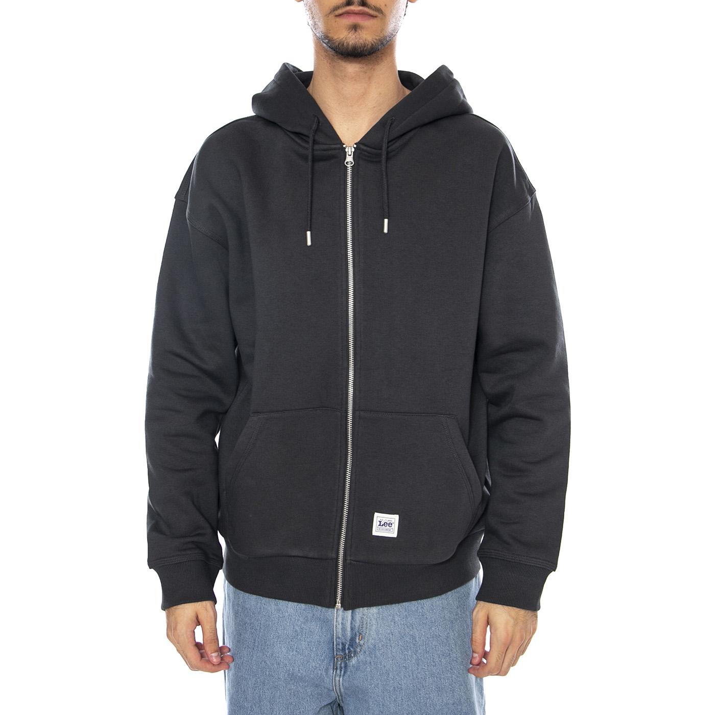 WW Full Zip Hoodie Washed Black - Felpa con Cappuccio e Zip Uomo Nera 112372356  LEE 