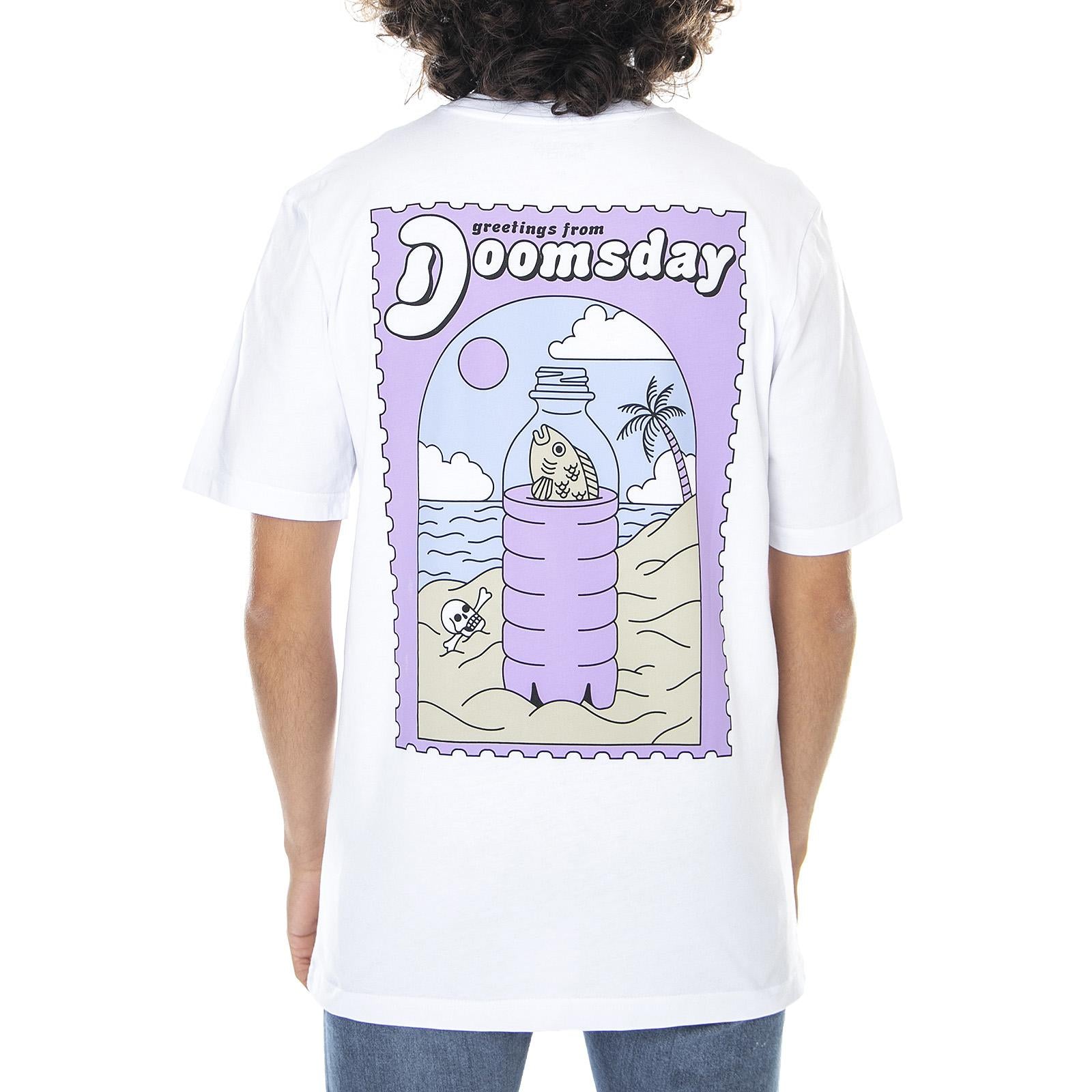 Mens Greetings T-Shirt - White - Maglietta Girocollo Uomo Bianca 0261WHT-1 . DOOMSDAY 