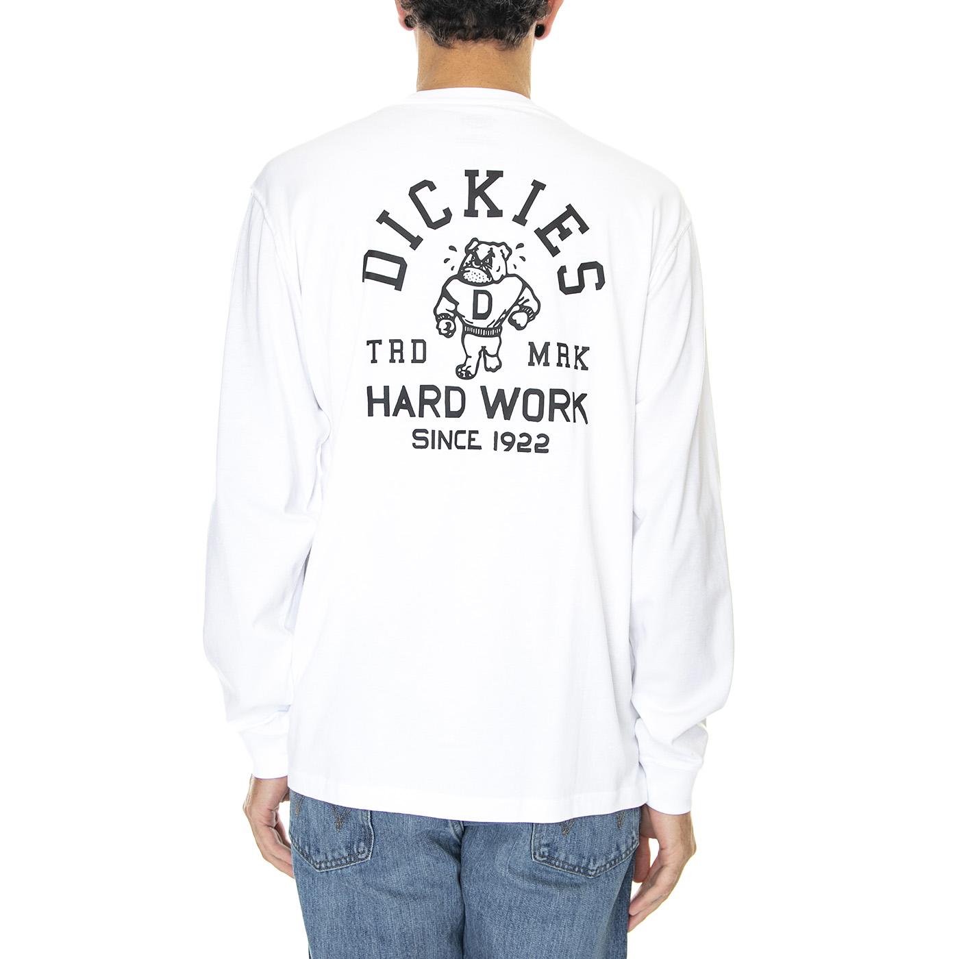 Cleveland Tee LS White - Maglietta Girocollo Maniche Lunghe Uomo Bianca DK0A4Y1OWHX1  DICKIES 