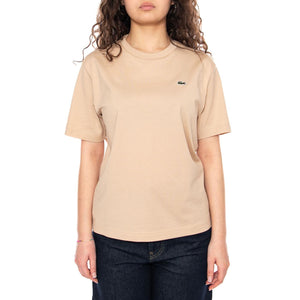 T-SHIRT Beige - Maglietta Girocollo Donna Beige TF7215 X6F LACOSTE 