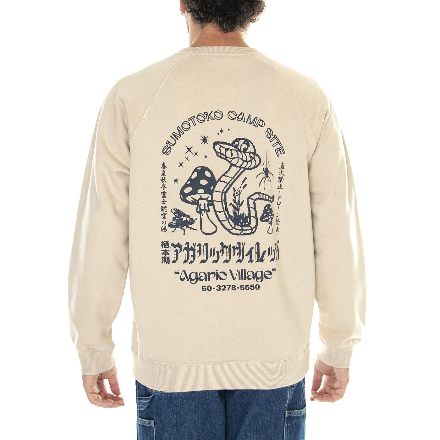 Agaric Village Sweat White Pepper - Felpa Girocollo Uomo Beige I033211.1MZ.67.  EDWIN 