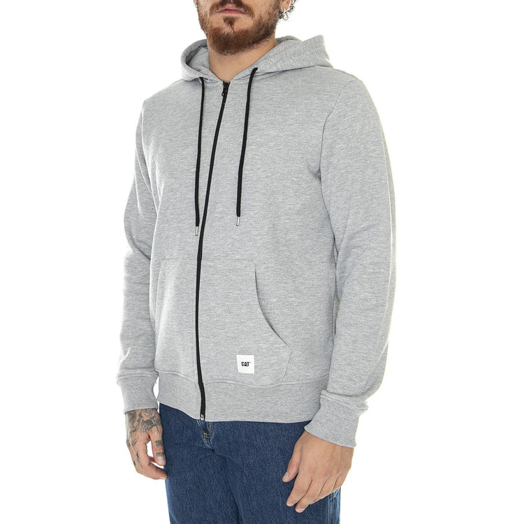 Zip Up Hoodie Light Heather Grey - Felpa con Cappuccio Uomo Grigia 6050127-10831  CAT 