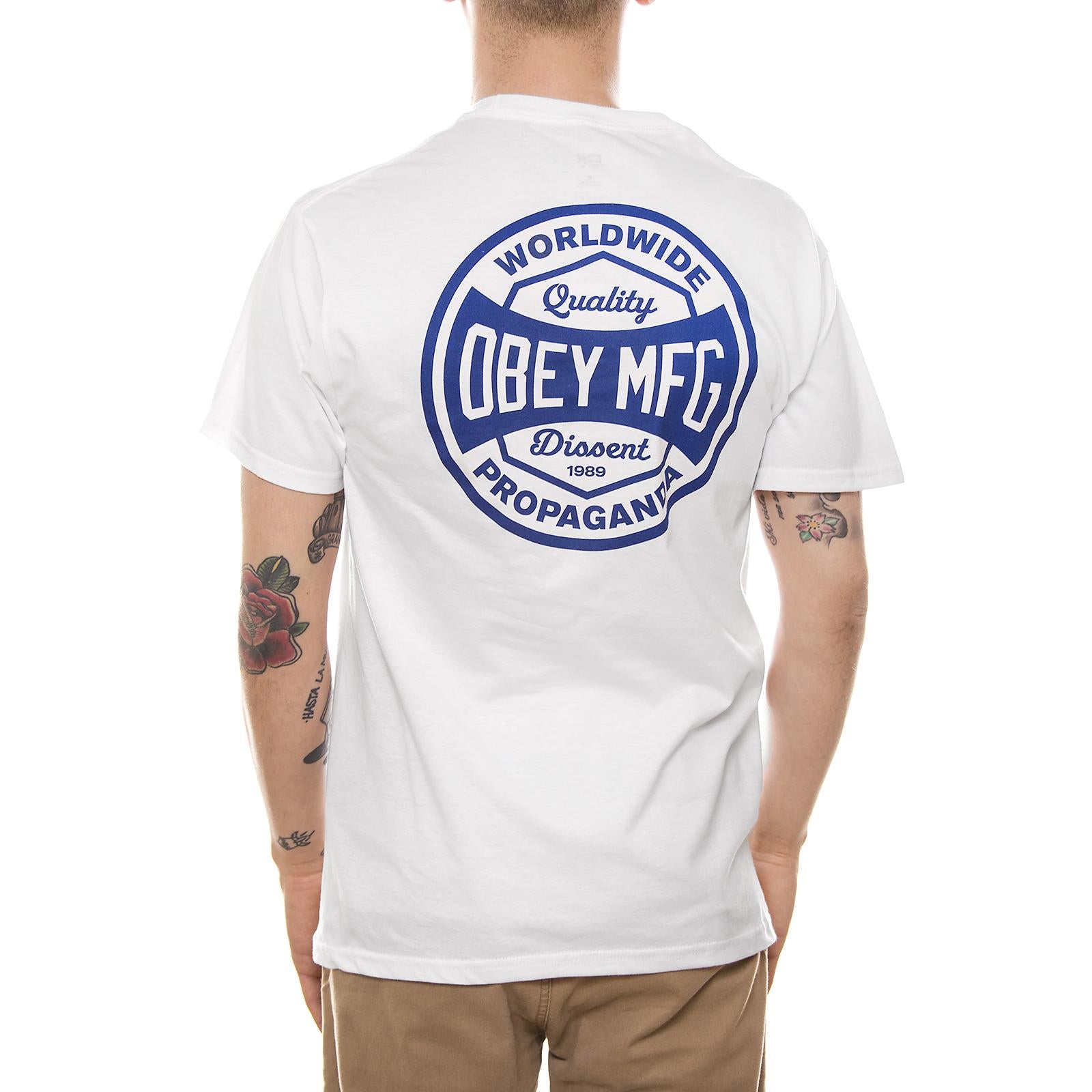 OBEY DISSENT & PROPAGANDA PREMIUM S/S TEE WHITE 165361419-WHT  OBEY 