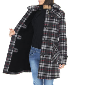Wm London Duffle Coat Check Grey MECM053-BLK-TRT  ORIGINAL MONTGOMERY 