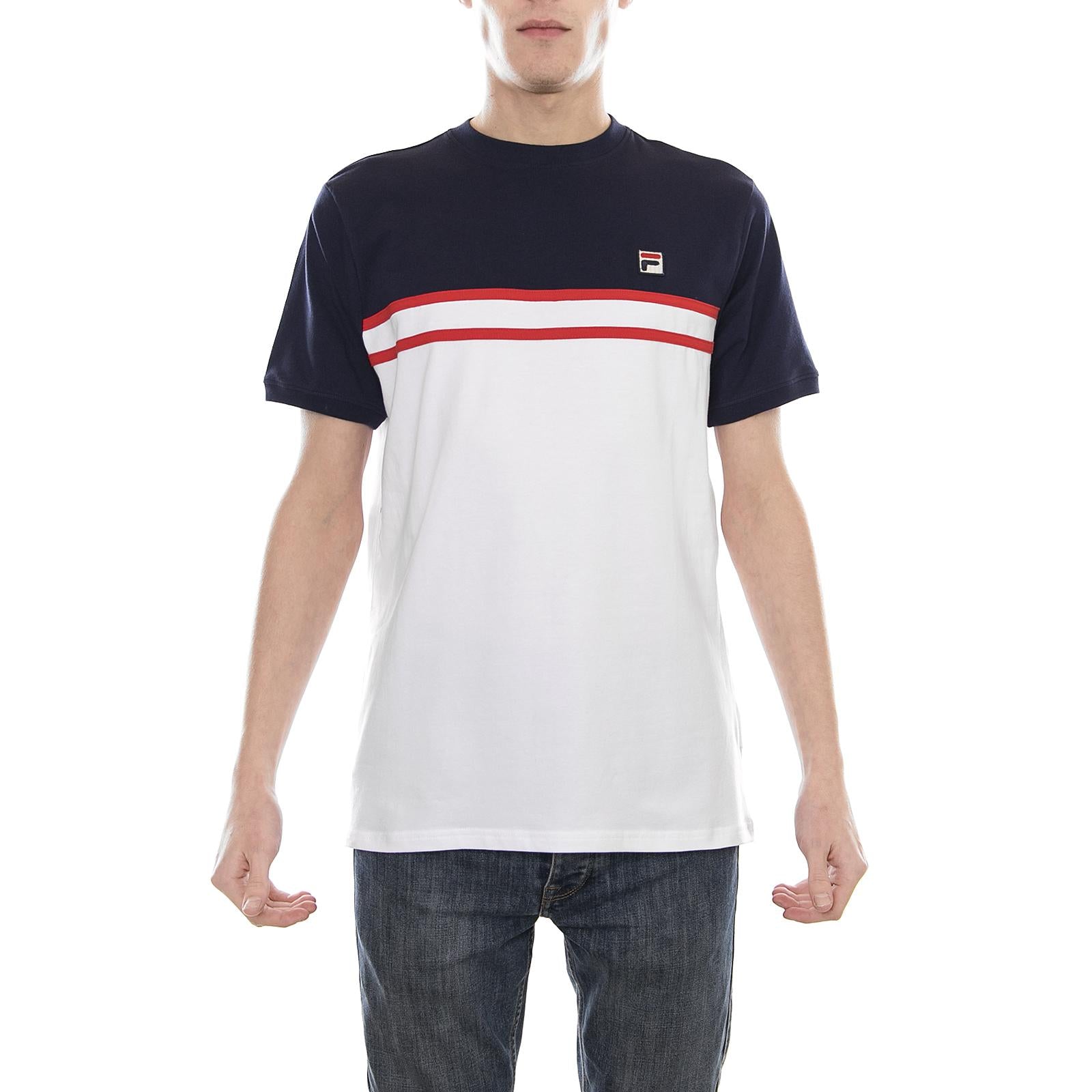 Baldi Cut And Sew Tee white-peacoat 684354-B22  FILA 