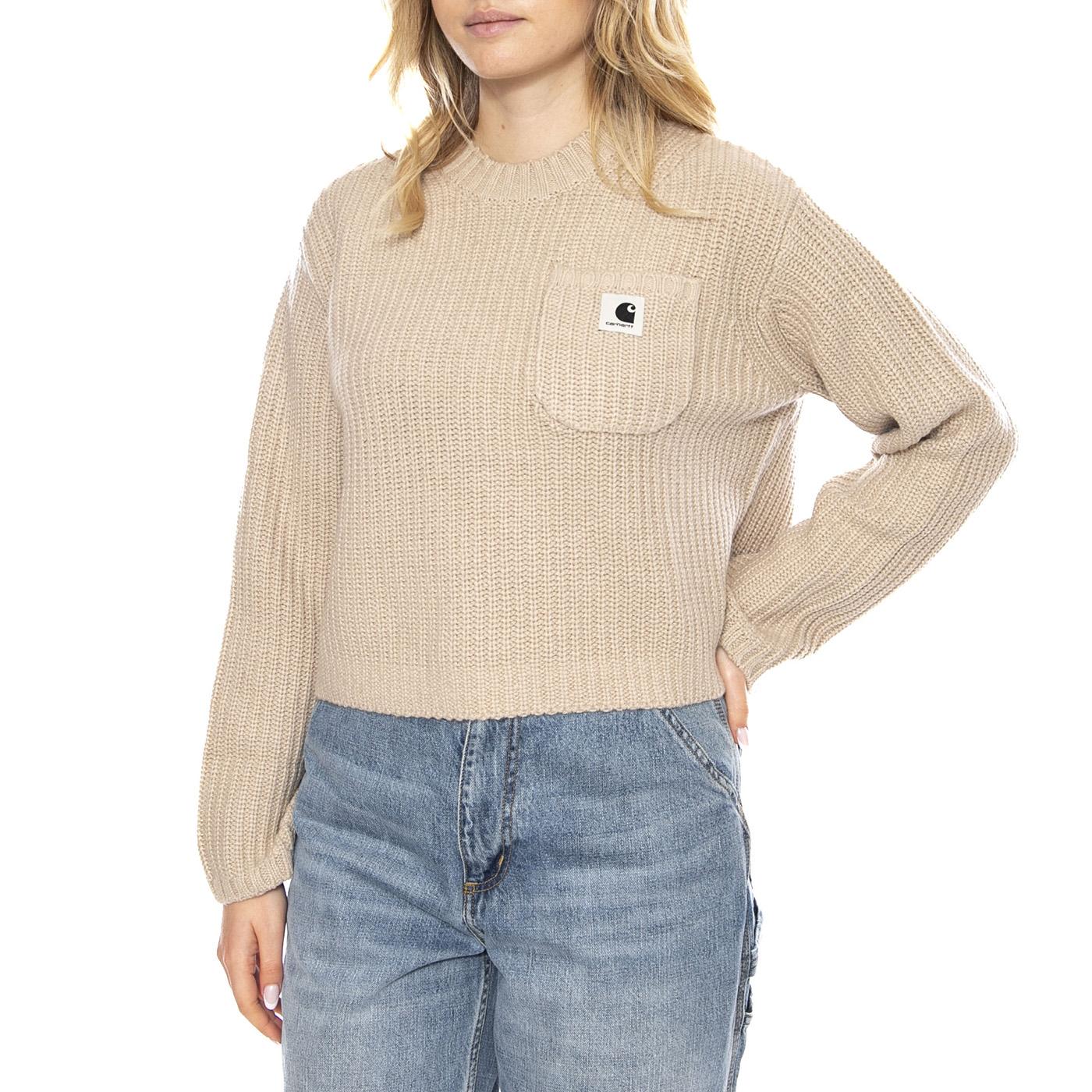 W Mira Sweater - Beige - Maglione Girocollo a Coste Donna I035382_2LP_XX . CARHARTT WIP 