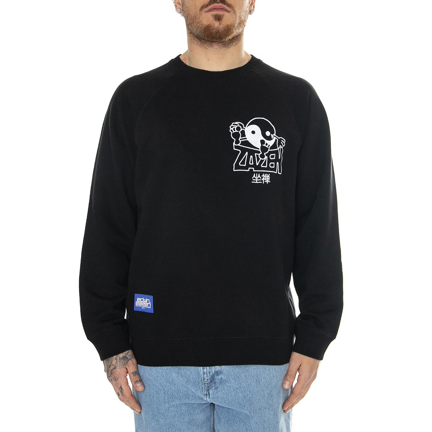 Zazen Sweat Black - Felpa Girocollo Uomo Nera I033472.89.67.  EDWIN 