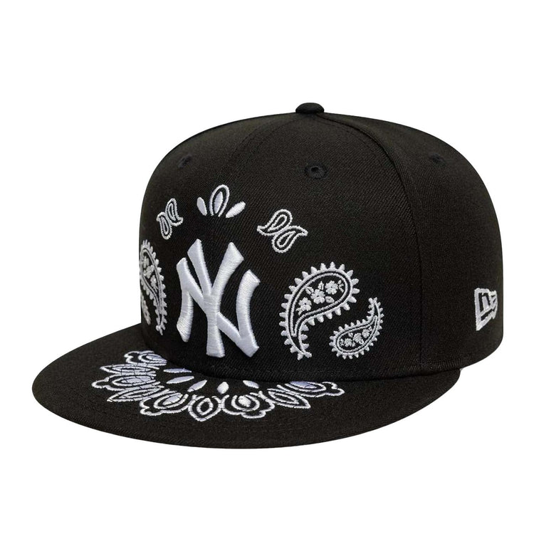 MLB Paisley 59FIifty Black New York Yankees - Cappellino con Visiera Nero / Bianco 60691178  NEW ERA 