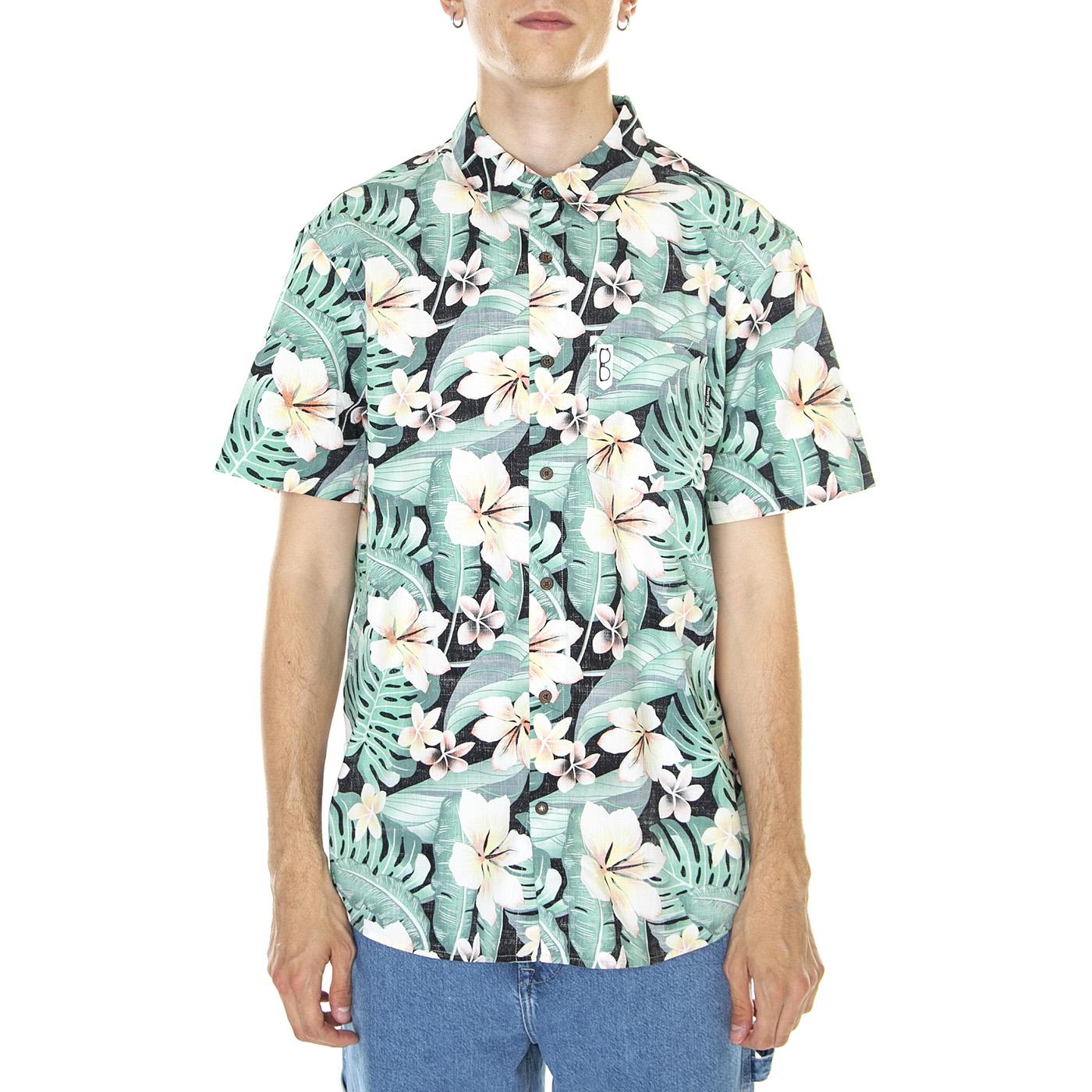 M' Cabana SS Oil Grey Shirt - Camicia Maniche Corte Uomo Multicolore CZ6646-H013  HURLEY 