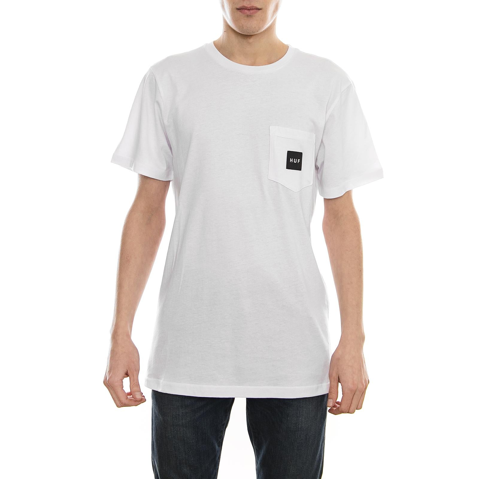 BOX LOGO POCKET SS TEE ESS WHITE TSBSC1112-WHITE  HUF 