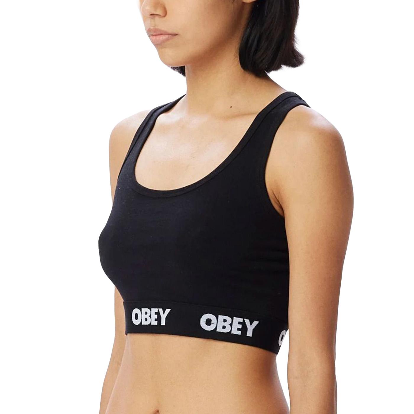Obey Bralette Black - Canotta Cropped Donna Nera 231170030-BLK  OBEY 