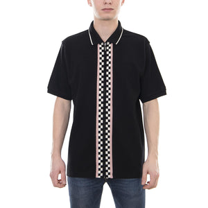 JULIAN FULL ZIP POLO BLACK 1140076-BLAC . STUSSY 
