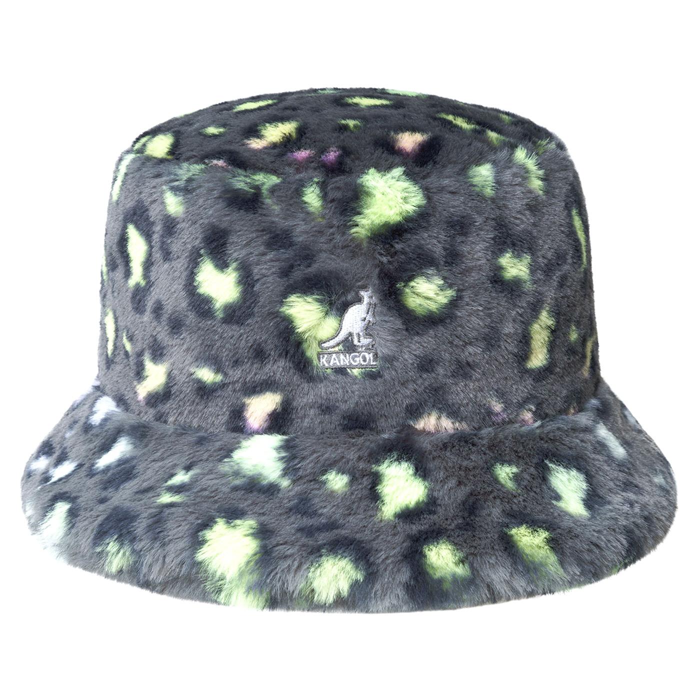 Faux Fur Bucket Charcoal Leopard - Cappello Multicolore K4370-CL033  KANGOL 