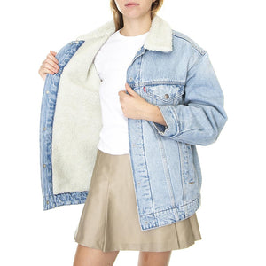 XL Womens Sherpa Trucker Z3300 Indigo - Giacca Invernale Denim Jeans Donna Blu A3484-0000  LEVIS 