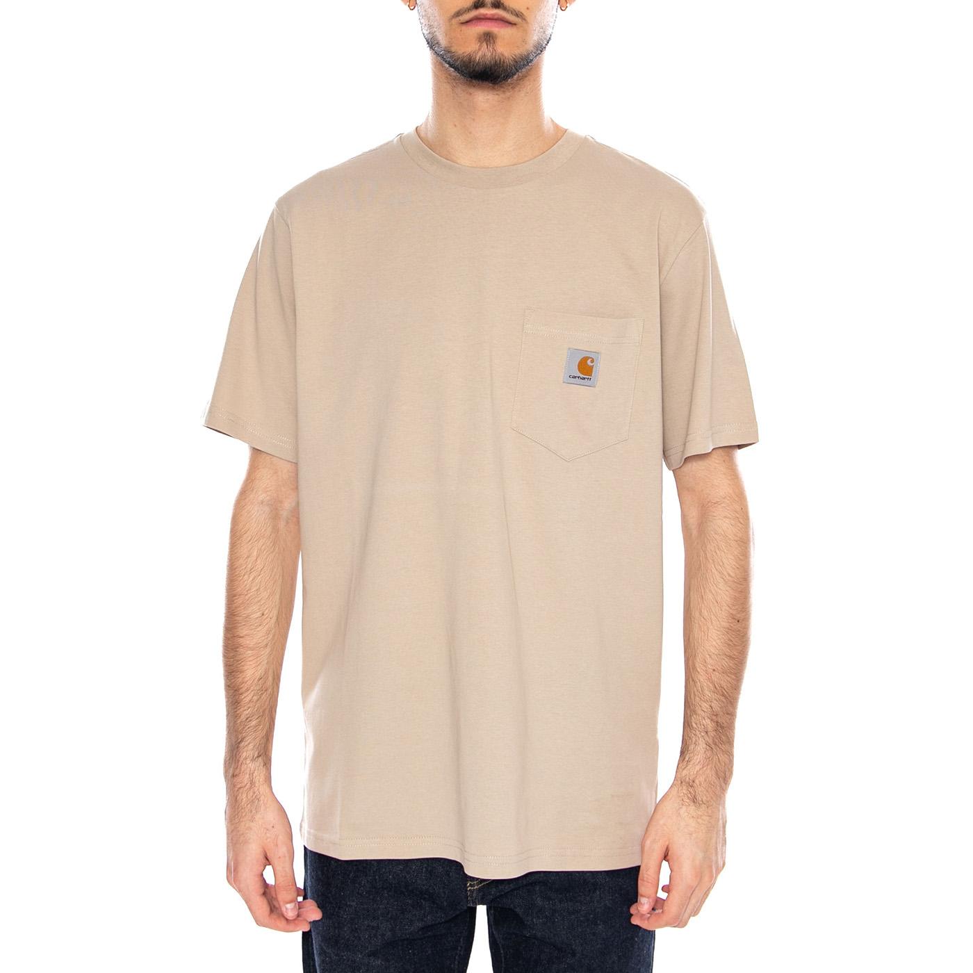 S/S Pocket T-Shirt Wall - Maglietta Girocollo Uomo Beige I030434.G1XX . CARHARTT WIP 