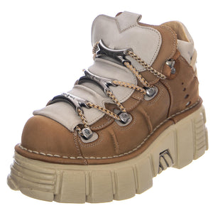 Alaska Hielo 106-C70 Softy Shoes - Safari / Grey - Scarpe Stringate Profilo Basso Donna Marrone / Grigio 37 NRSM-106-C70  NEW ROCK 