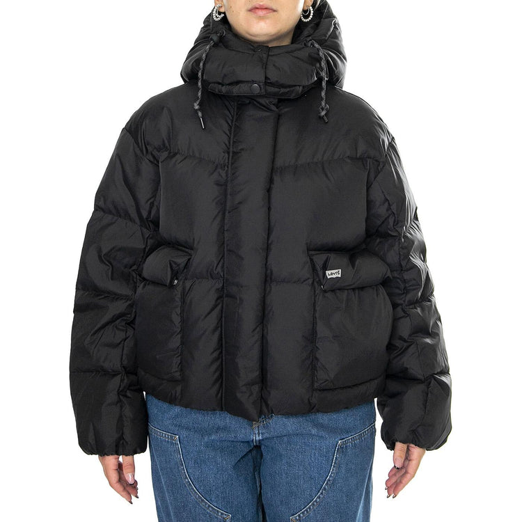 Western Bubble Shorty Caviar Black - Giacca con Cappuccio Donna Nera A8527-0003  LEVIS 