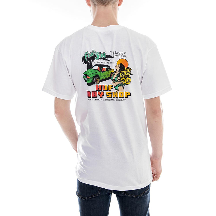 BODY SHOP S/S TEE WHITE TS00510-WHITE  HUF 