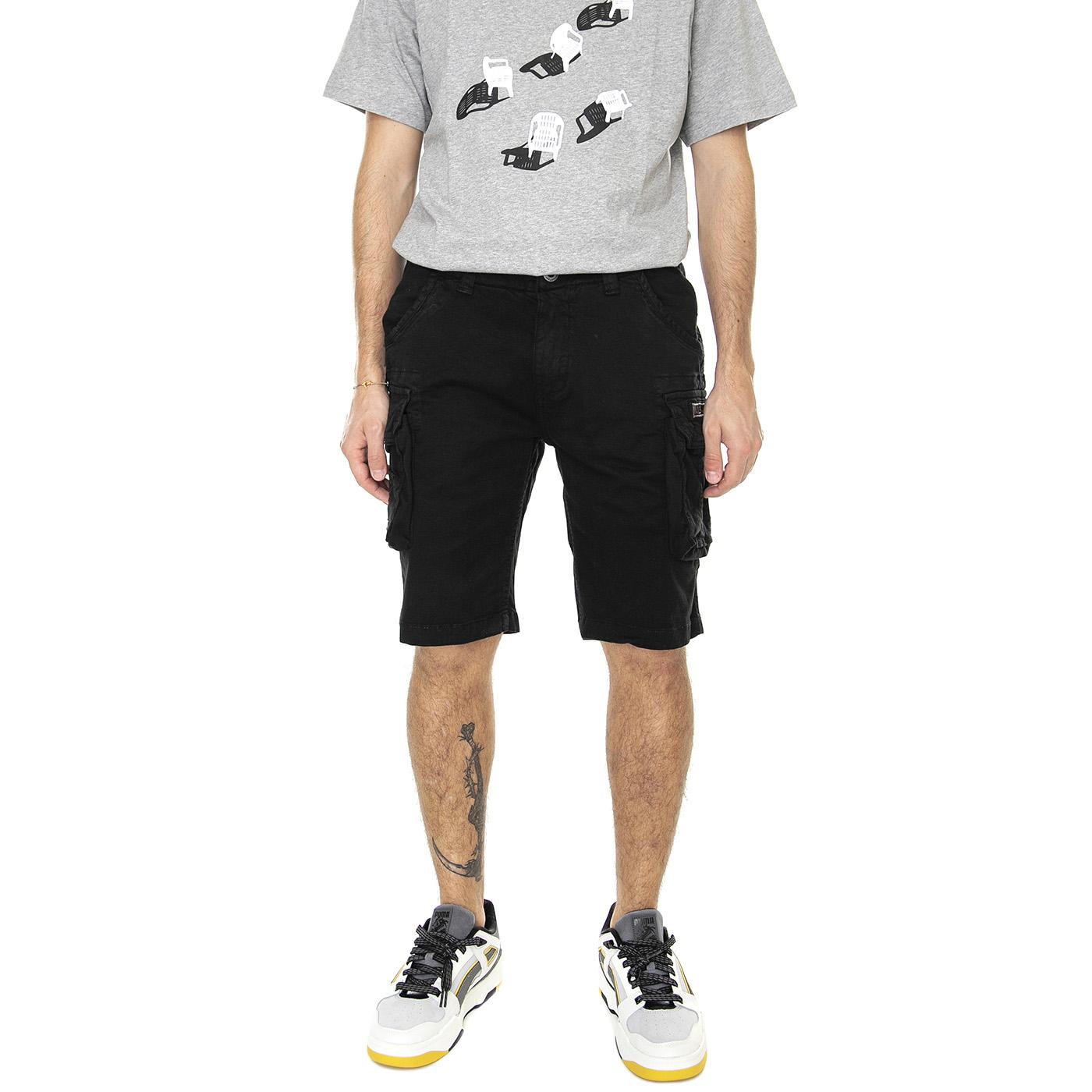 M' Crew Short Black - Bermuda Uomo Neri 176203-03  ALPHA INDUSTRIES 