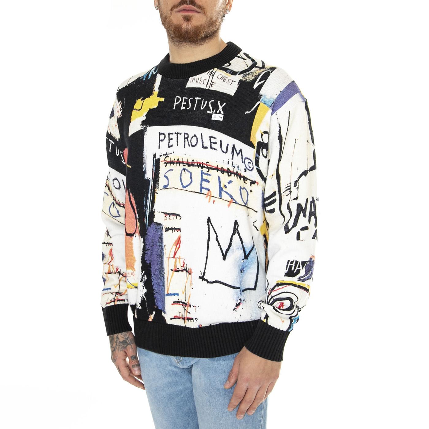 JMB Printed Sweatshirt Black No Color - Maglione Girocollo Uomo Multicolore 112359232  LEE 