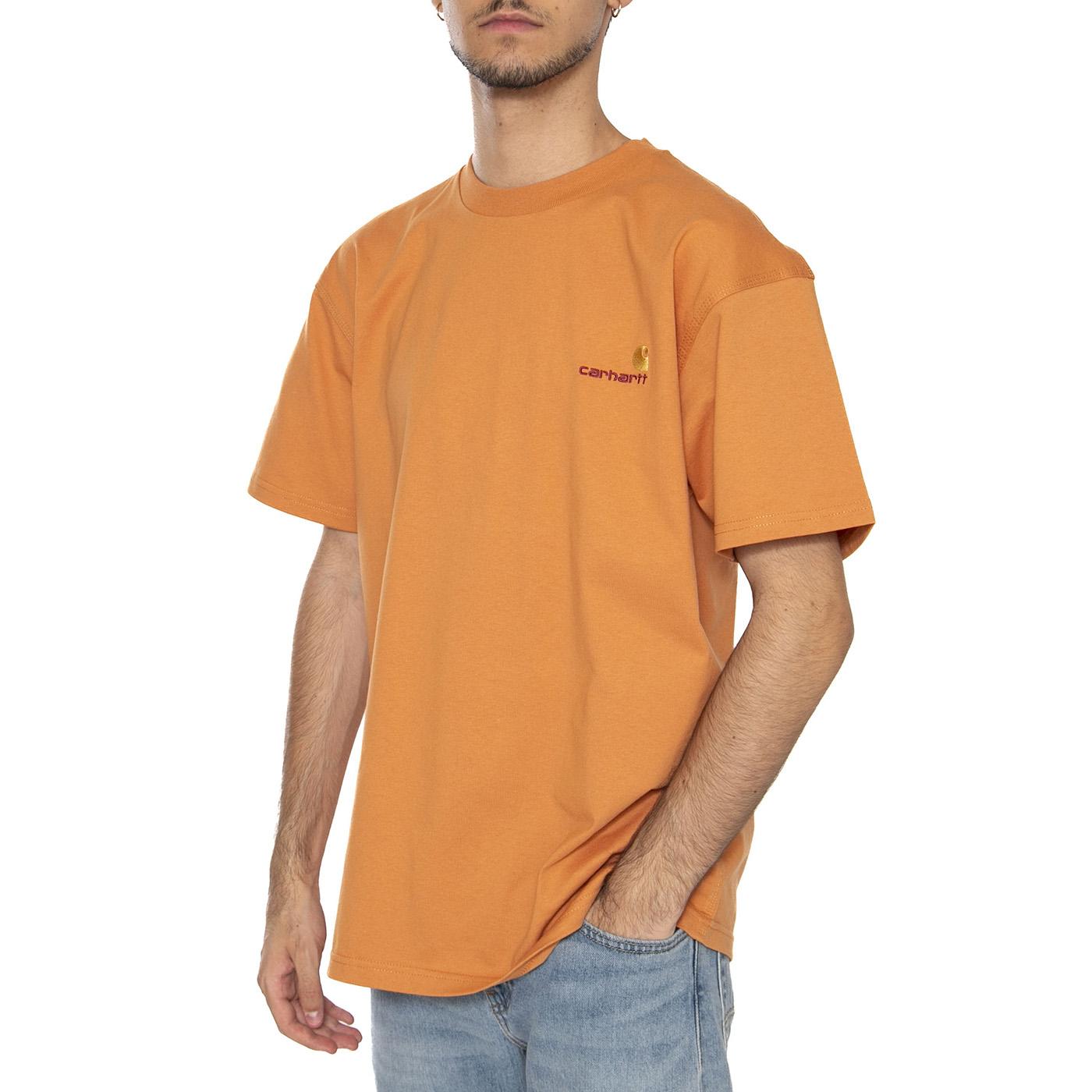 S/S American Script T-Shirt Redhaven - Maglietta Girocollo Uomo Arancione I029956.2ZYXX  CARHARTT WIP 