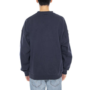 Embroidered Heavy Weight Crew -- Maglione Uomo Washed Navy Blu 22696 WANAV BRIXTON 