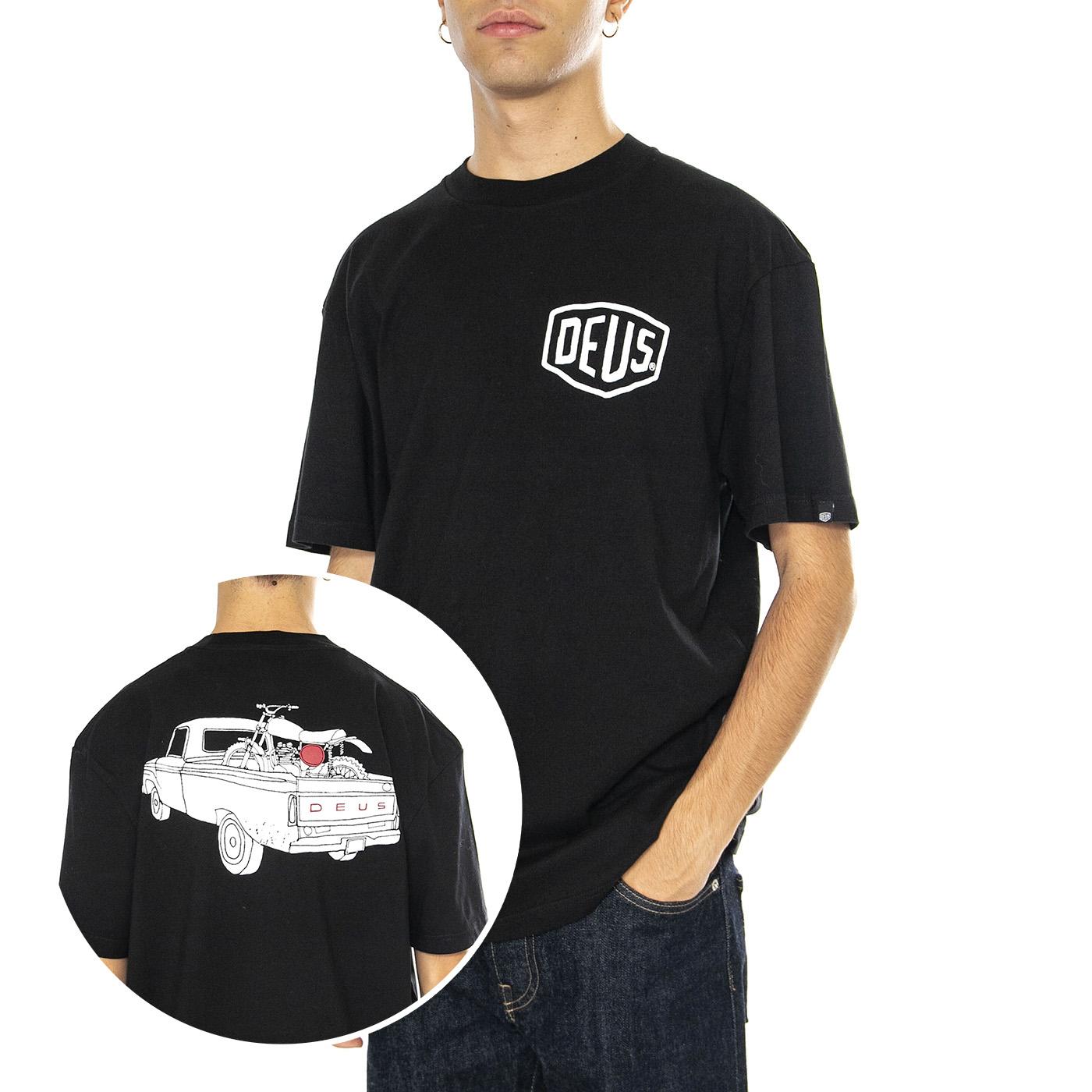 Carby Pickup Tee Black - Maglietta Girocollo Uomo Nera DMF241747C  DEUS EX MACHINA 