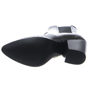 Patricia Croco Boots - Black - Stivaletti alla Caviglia Donna Neri SMSPATRICIA-BLKCRO  STEVE MADDEN 