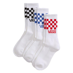 Classic Check Crew White - Set 3 Paia di Calzini Bianchi VN000QBU WHT1 VANS 