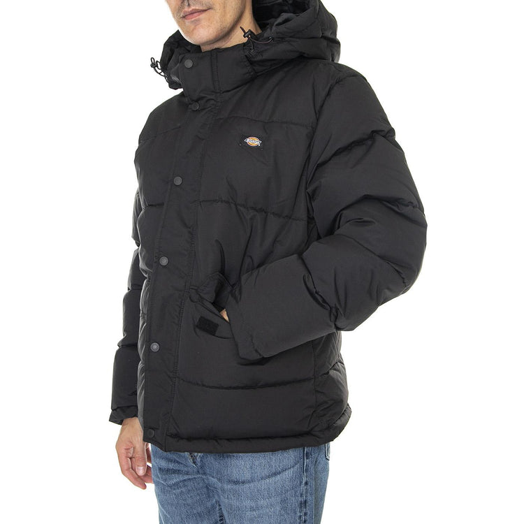 Glacier View Puffer Black - Giacca Invernale con Cappuccio Uomo Nera DK0A4Y3WBLK1  DICKIES 