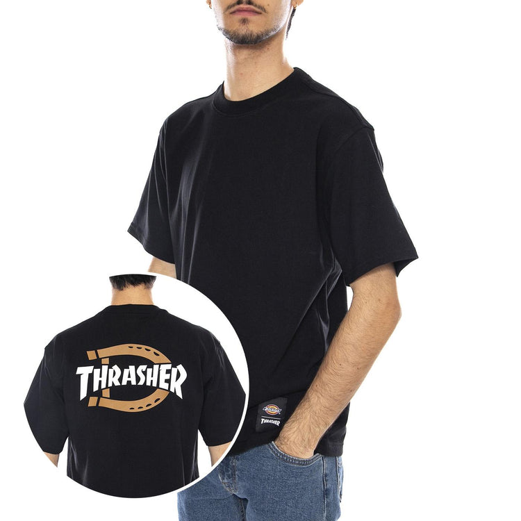 Dickies x Thrasher Tee SS Graphic Black - Maglietta Girocollo Uomo Nera DK0A88IUBLK1  DICKIES 