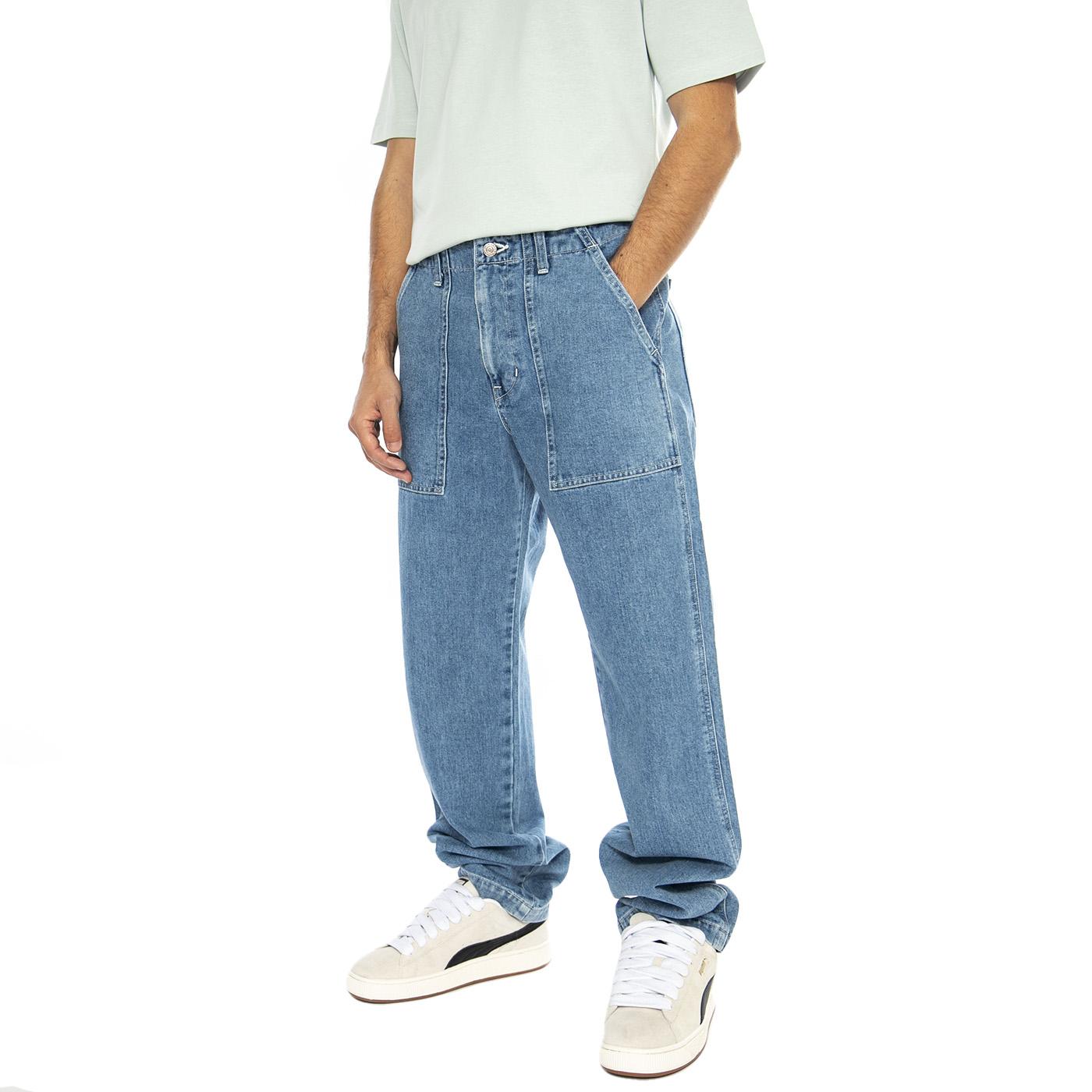 Work Pant Blue - Pantaloni Denim Jeans Uomo Blu I032822.01.X1.  EDWIN 