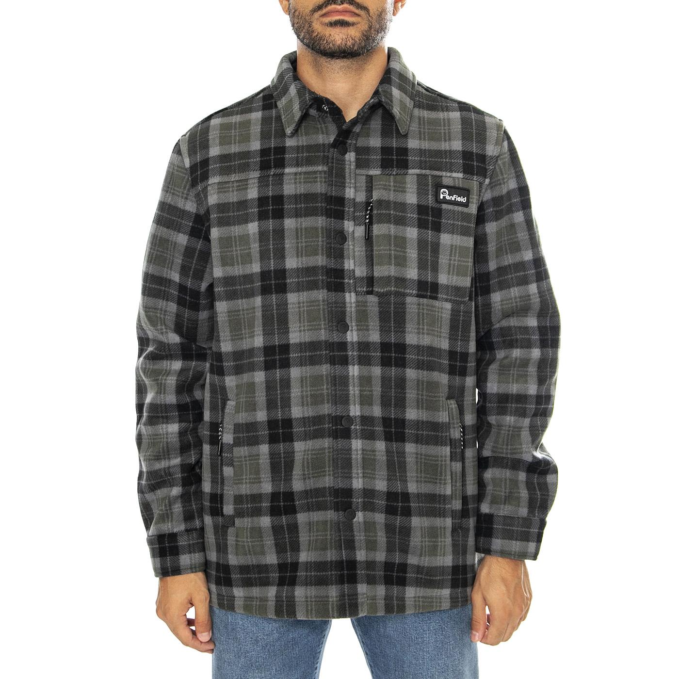 Checked Polar Fleece Jacket Forest Night - Giacca Uomo Multicolore PFD0243-407  PENFIELD 