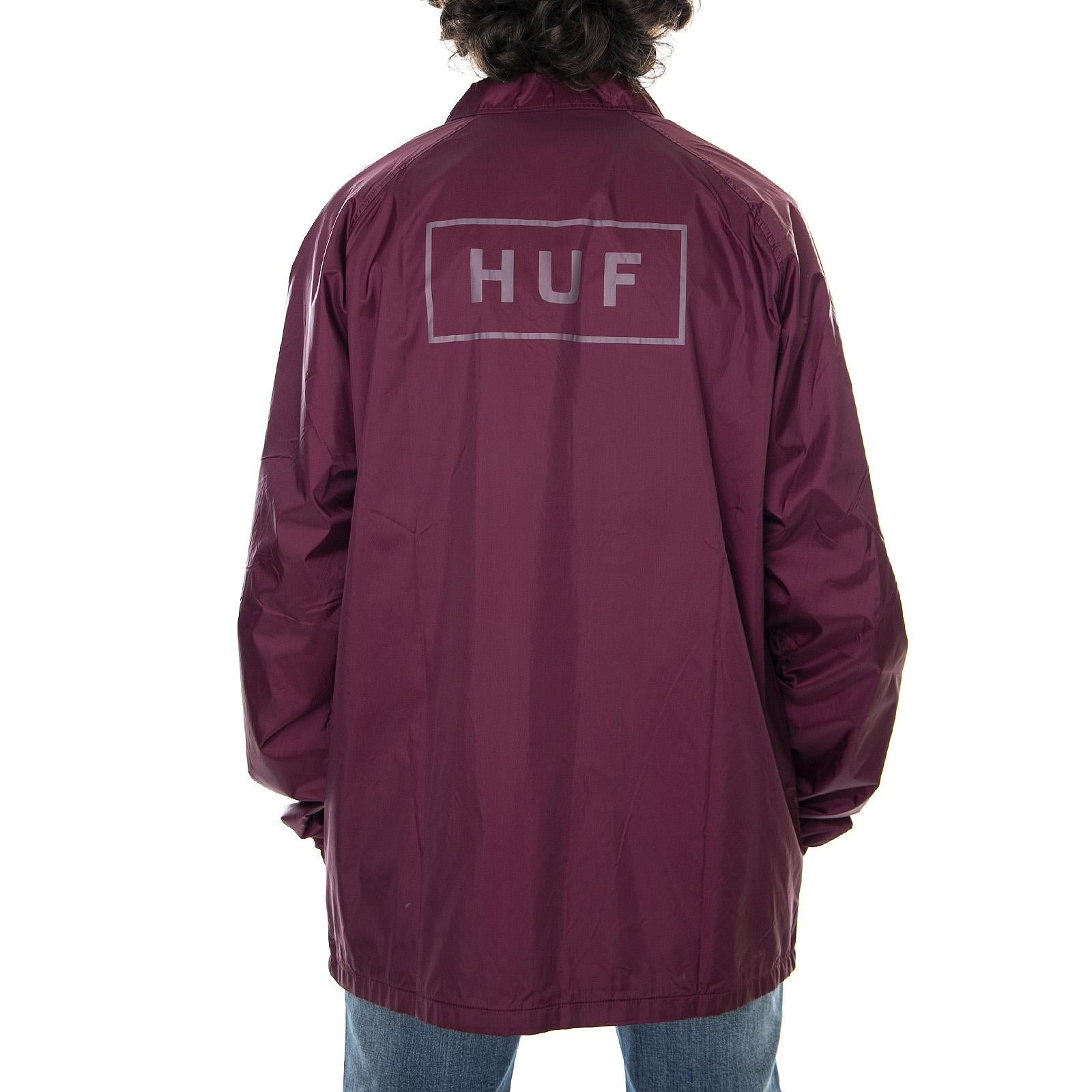 Bar Logo Coach Jacket - Burgundy - Giacca Invernale Uomo Bordeaux JK00010-BRGDY  HUF 