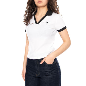 WARDROBE ESS Polo - Polo Donna Bianca con Logo Puma 635395 02 PUMA 