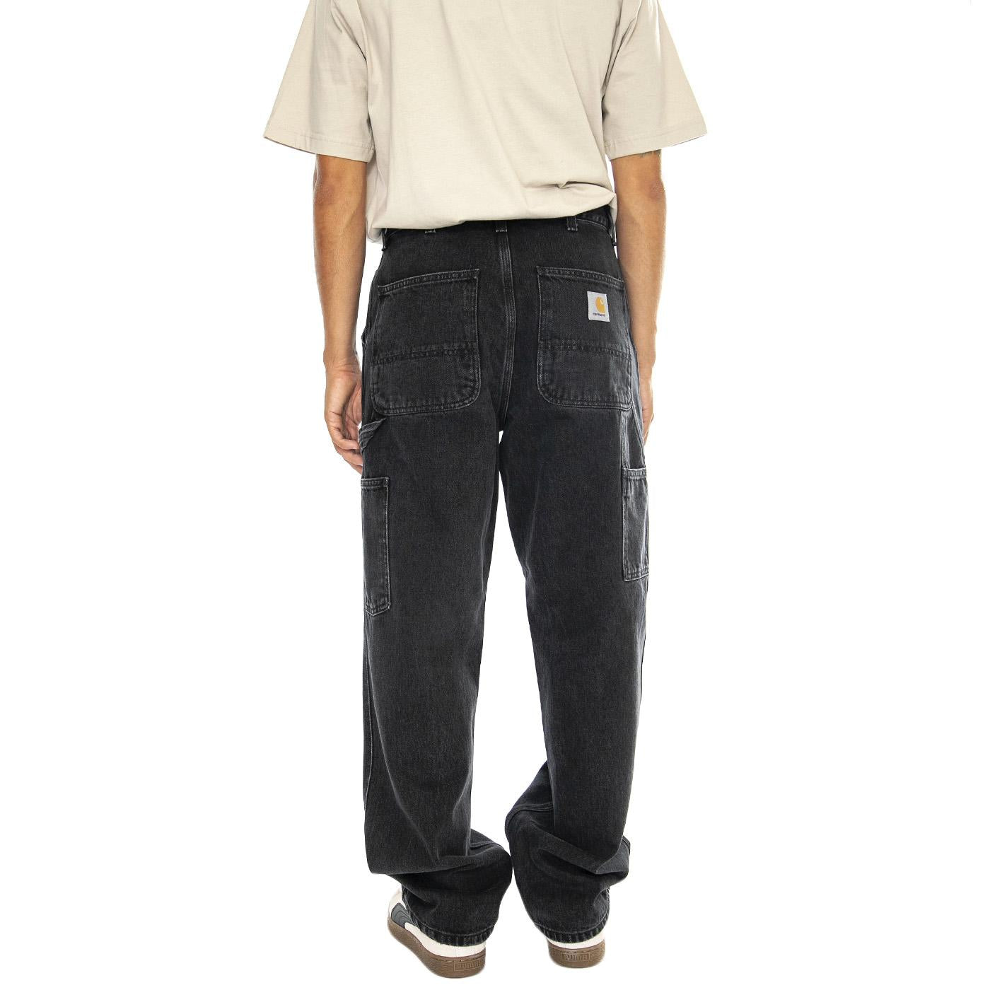 Single Knee Pant Black /stone washed - Pantaloni Uomo Neri I032024.8906 . CARHARTT WIP 