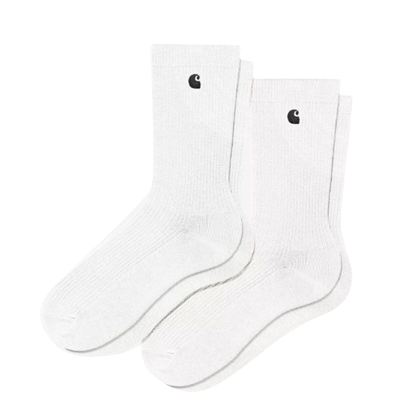 Madison Pack Socks White / Black + White / Black - Set da Due Paia di Calzini Bianchi con Logo C I034572.1A6XX  CARHARTT WIP 