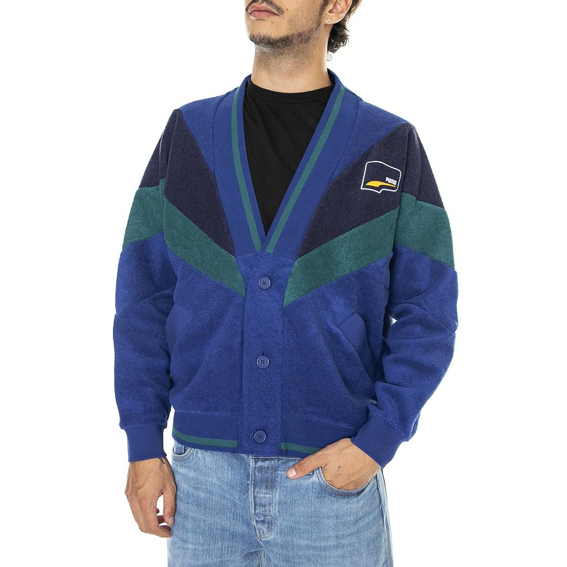 Uptown Relaxed Sportswear Cardigan Blue - Cardigan Uomo Blu / Multicolore 535808-12  PUMA 