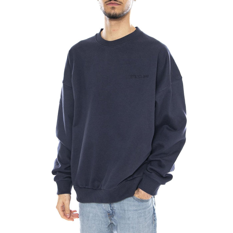 Embroidered Heavy Weight Crew -- Maglione Uomo Washed Navy Blu 22696 WANAV BRIXTON 