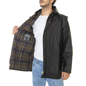 Classic Durham Wax Jacket Olive - Giacca Invernale con Cappuccio Uomo Marrone FW22-MWX0011-SG31  BARBOUR 