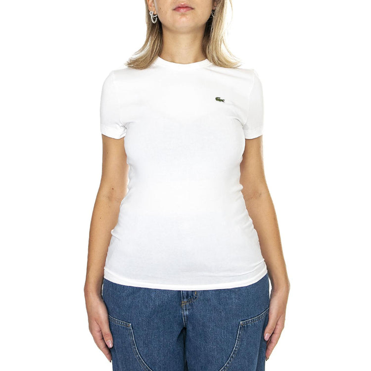 T-Shirt TF7218-001 White - Maglietta Girocollo Donna Bianca TF7218-001  LACOSTE 