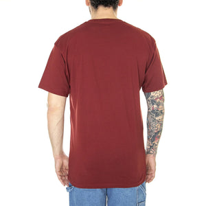 MN Left Chest Logo Tee Syrah / White - Maglietta Girocollo Uomo Rossa VN0A3CZEBWD1  VANS 