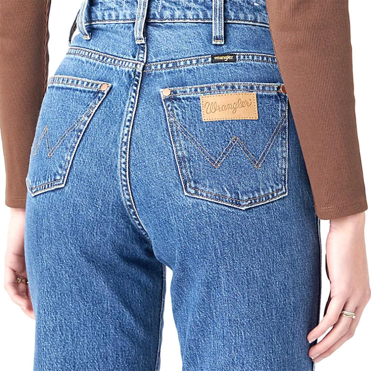 Mom Straight Winter Hue Denim Pants - Pantaloni Denim Jeans Donna Blu W27M16Z18  WRANGLER 
