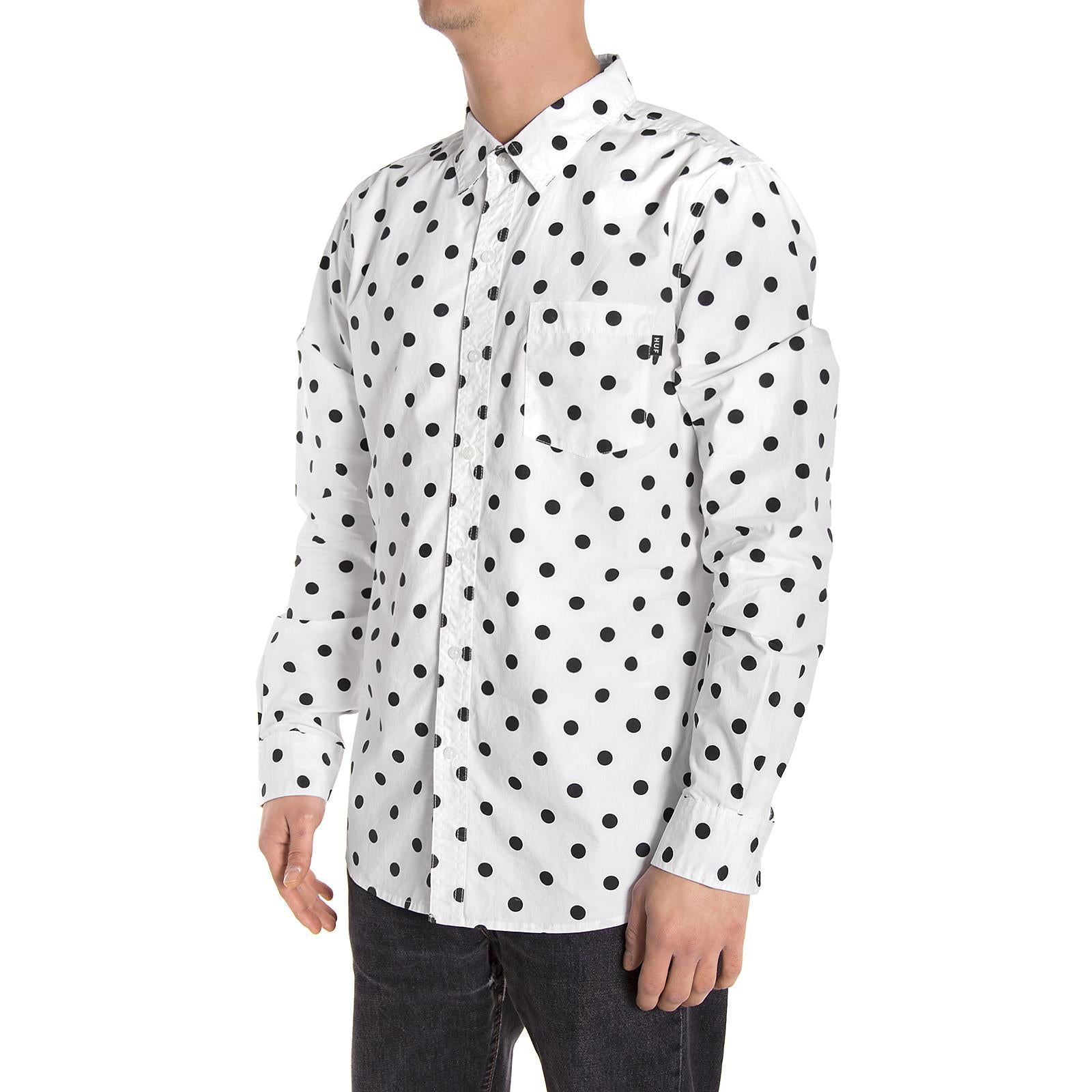 BOB L/S SHIRT BU00005-WHTBK  HUF 