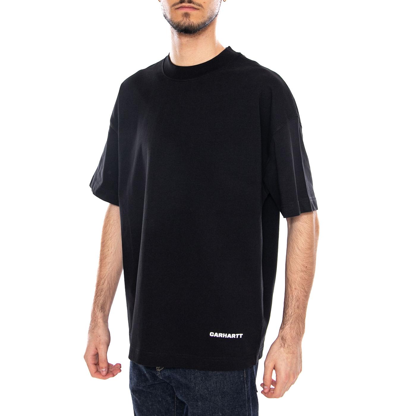 S/S Link Script T-Shirt Black / White - Maglietta Girocollo Uomo Nera I031373 0D2XX CARHARTT WIP 