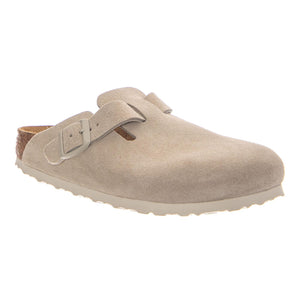 BOSTON SUEDE LEATHER NARROW FIT OYSTER - Sandali Unisex Grigi 1031662 OYT BIRKENSTOCK 