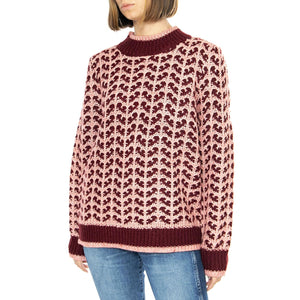 Jersey Vino / Rosa Jacquard - Maglione Donna Multicolore 15010313  MD'M 