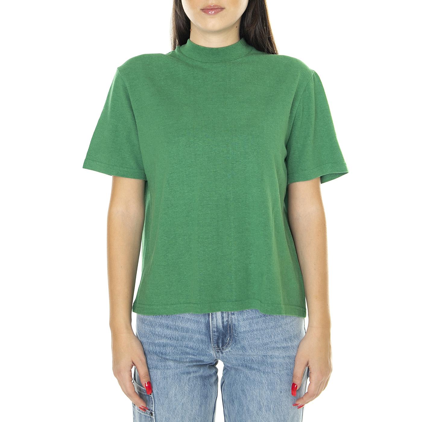 Clover Green Hemp Aidin T-Shirt - Maglietta Girocollo Donna Verde WTS00333  THINKING 